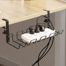 1 unidad Organizador de Escritorio Ajustable /Blanco de 36.98 cm para Enchufes y Cables de Oficina sin Taladrar, Fácil Instalación
