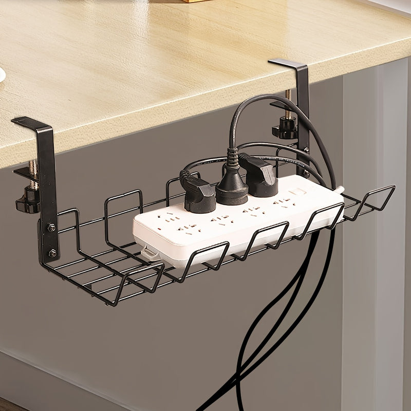 1 unidad Organizador de Escritorio Ajustable /Blanco de 36.98 cm para Enchufes y Cables de Oficina sin Taladrar, Fácil Instalación