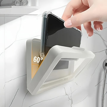 Soporte para teléfono móvil de alta calidad para ducha, antiniebla, giratorio 360°, pantalla táctil, ángulo ajustable, gancho de alta sensibilidad, material ABS para uso en baño