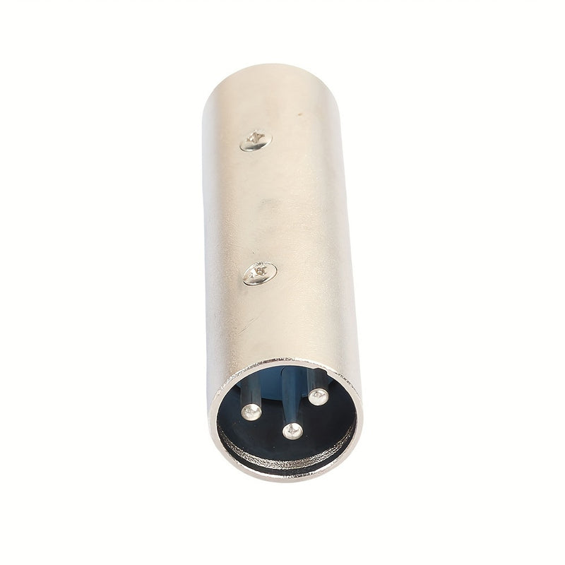 Adaptador de Audio XLR Dorado de 3 Pines Macho a Macho, Conector de Aleación de Zinc para Micrófonos, Consolas de Mezcla, Amplificadores, Altavoces - Compatible con PC, Micrófono para PC, Enchufe, Adecuado