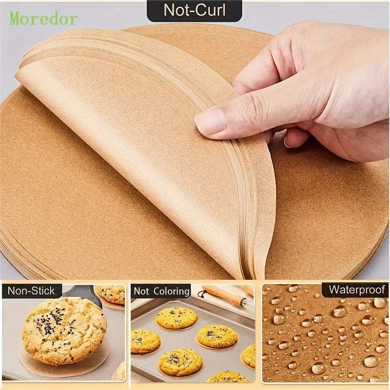 Mantelerías de papel redondas de 20 cm sin agujeros, papel para hornear redondo antiadherente para moldes de pastel de 8 pulgadas (20 cm), forros antiadherentes para hornear, asar, cocinar al vapor, microondas, freidora de aire, herramientas de reposterí