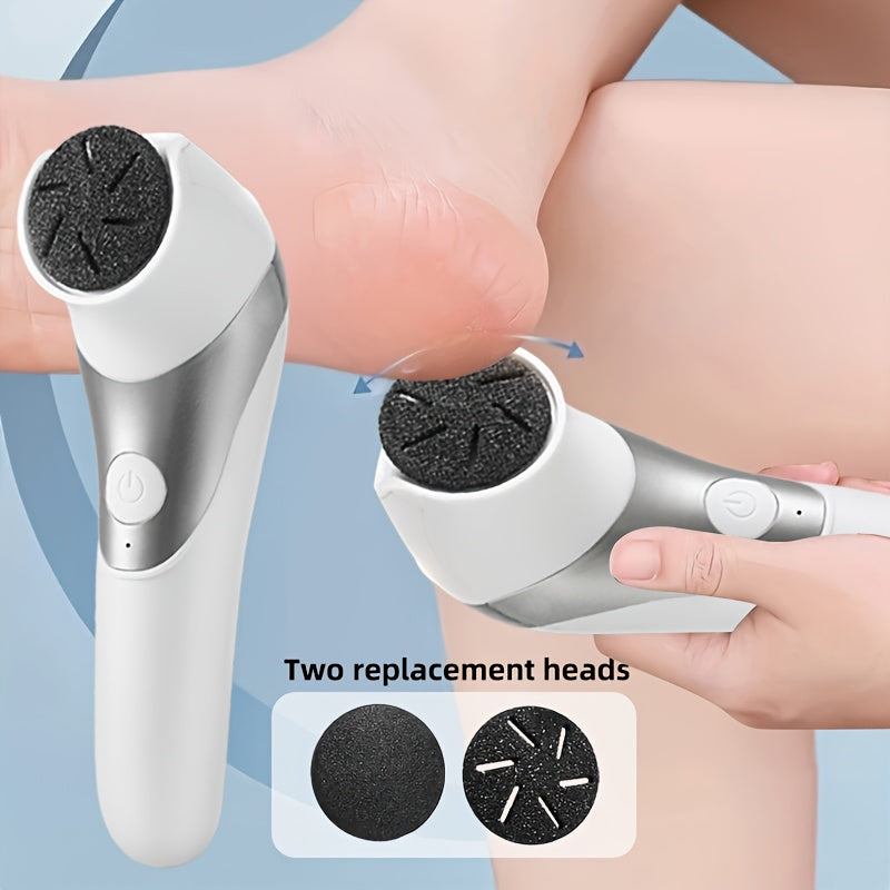 Limpiador de Pies Eléctrico Portátil con Doble Cabezal Recargable USB, Kit Práctico para el Cuidado de los Pies y Regalo Perfecto para Pedicura, Incluye Batería Recargable de 700mAh