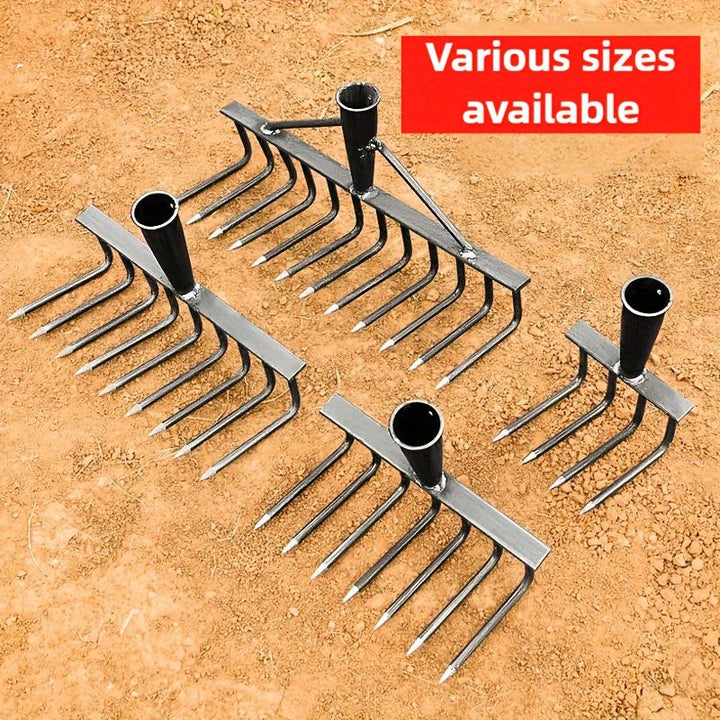 9-Dientes de Acero de Manganeso Desmalezadora Manual, Mango Ergonómico, Desmalezadora Manual Duradera para Jardín Cesped Farmland, Cultivador de Suelo Eficiente para Plantar y Desmalezar, Herramienta de Jardín | Quitamalezas Ergonómico | Rastrillo de Met