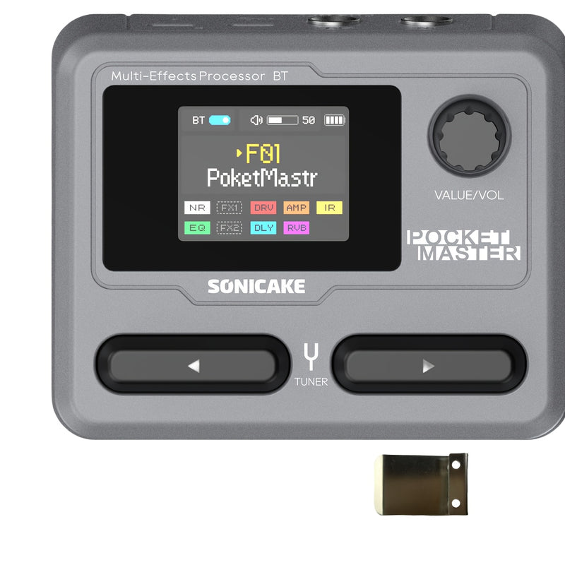 SONICAKE Master Guitar Model IR Cámaras de simulación de efectos múltiples (versión en inglés con 1 pieza de clip de cinturón gris)