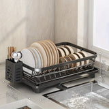 Escurridor de Platos Desmontable para Encimera, y Blanco, Ideal para Cocinas, Almacenamiento Lateral del Fregadero con Tubo de Drenaje Ajustable 360°, Esencial para Hogares Individuales o en Pareja