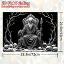 1pc Protector de Cocina Esqueleto de Halloween - Alfombrilla Gótica para Placas de Gas/Inducción, Lavadoras y Secadoras, Decoración Espeluznante para Fiestas de Halloween y Hogar Todo el Año, Diseño Plano 2D, Fácil de Limpiar, Estética Macabra, y Blanco