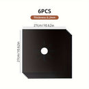 Conjunto de 6 Alfombrillas de Protección para Estufa de Gas 26.92cm x 26.92cm, Reutilizables, Estables a Altas Temperaturas, Seguras y No Tóxicas, Antiadherentes, Fáciles de Limpiar, Accesorios de Cocina