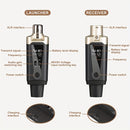 Sistema de micrófono inalámbrico LMBGM 48V, XLR a Lightning/Mixer/Amp de guitarra enchufado, carga USB-C, 1.0W, 2.5W potencia máxima, micrófono dinámico y capacitivo para producción de música, mejora de calidad de sonido, regalo ideal de Navidad, transmi