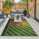 Siete Ciervos Alfombra de Exterior de Lujo - Suave, Antideslizante, Lavable en Máquina, Poliéster, Patrón Floral Gris, Perfecto para Acampar, Patio y Decoración de Cocina, Alfombras de Exterior para Patio