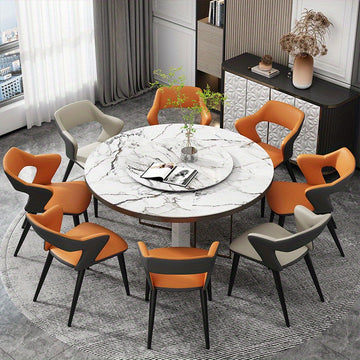 Silla de comedor elegante estilo francés con respaldo - Diseño hueco, disponible en azul, naranja, gris - Ideal para club, hotel, restaurante occidental, café, muebles de comedor.