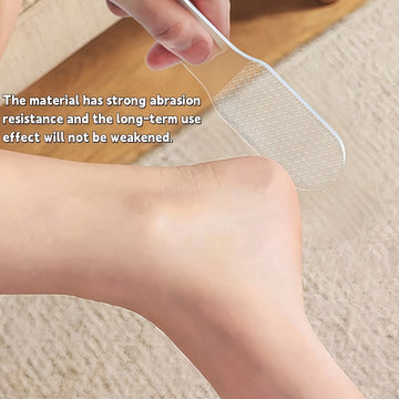 Limpiador de Pies de Vidrio - Exfoliante y Removedor Doble Cara para Pies Suaves, Herramienta de Pedicura Manual con Mango Ergonómico, Sin Necesidad de Electricidad, Cuidado Portátil para Uso Doméstico