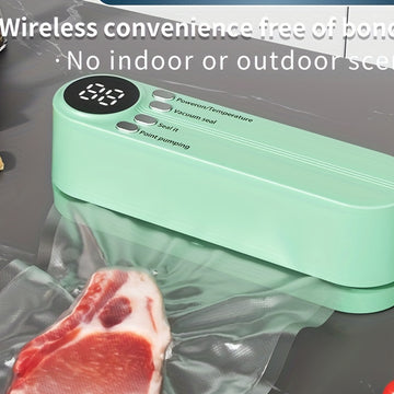 Aspiradora de mano inalámbrica DYFDYF - Sistema de conservación de alimentos automático recargable por USB con extracción e inflado de vacío externo, fuerte succión, bloqueo de frescura bacteriostático, batería de litio de 1200 mAh para uso en cocina y e