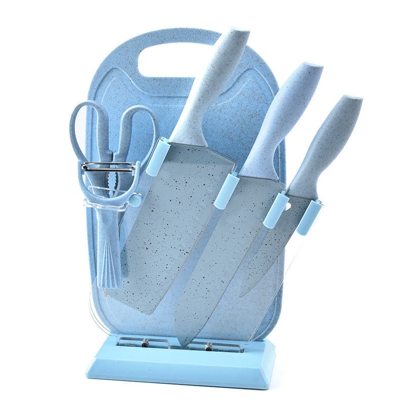 Set de 5 piezas de Cuchillos Con Base y Tabla