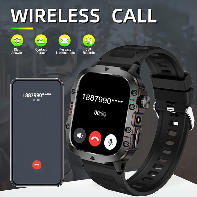 Reloj inteligente, pantalla táctil completa, llamadas inalámbricas, linterna LED, modos deportivos, pulsera y mensajes, pedometría, varios modos deportivos, para for iphone/Android, batería de litio recargable, conexión inalámbrica - Regalo ideal, compat