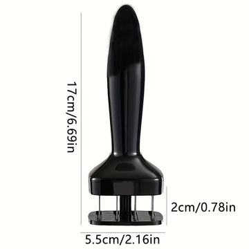 Ablandador de carne de acero inoxidable con 24 cuchillas de aguja - Herramienta de cocina de metal para carne de res, pavo, bistec, cerdo - Martillo ablandador duradero para artículos esenciales de cocina