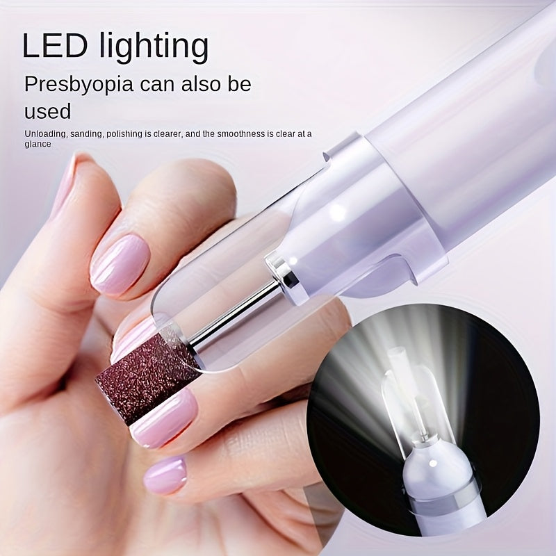 FEIYBA Taladro eléctrico profesional para uñas con broca y cinta de lijado, juego de lima para manicura y pedicura, herramienta de pulido para uñas en casa o salón