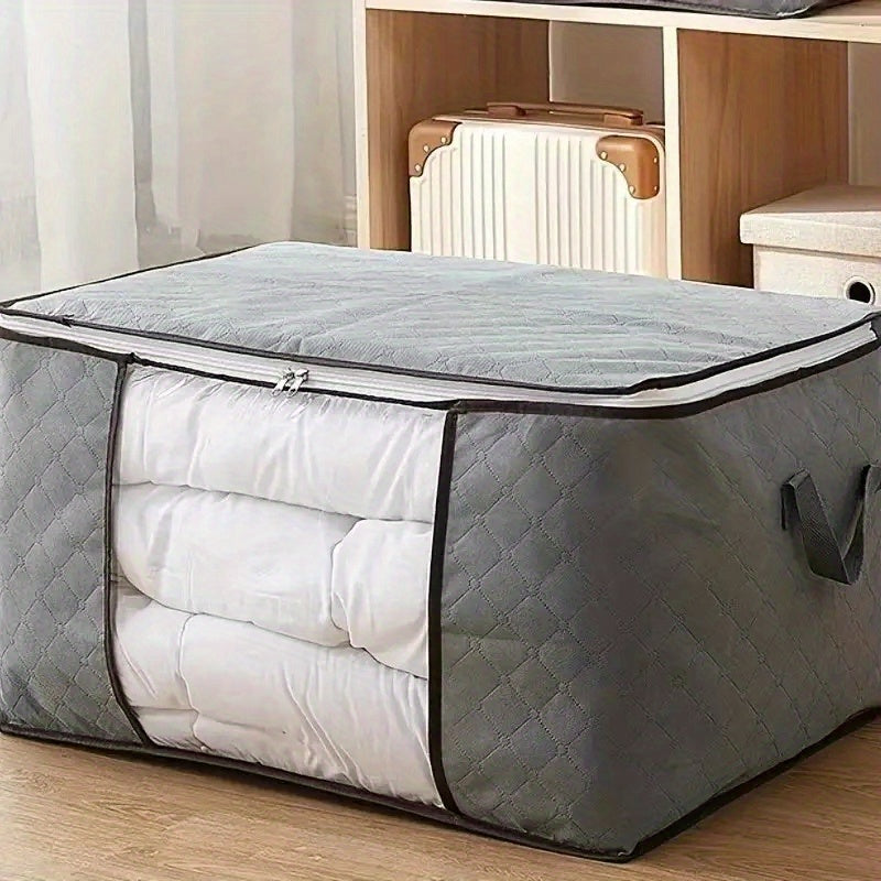 1 Bolsa De Edredón Con Cremallera Bolsa De Almacenamiento De Ropa Grande, Bolsa Organizadora De Ropa Con Asa Ventana Transparente, Contenedor De Almacenamiento Para Manta De Edredón
