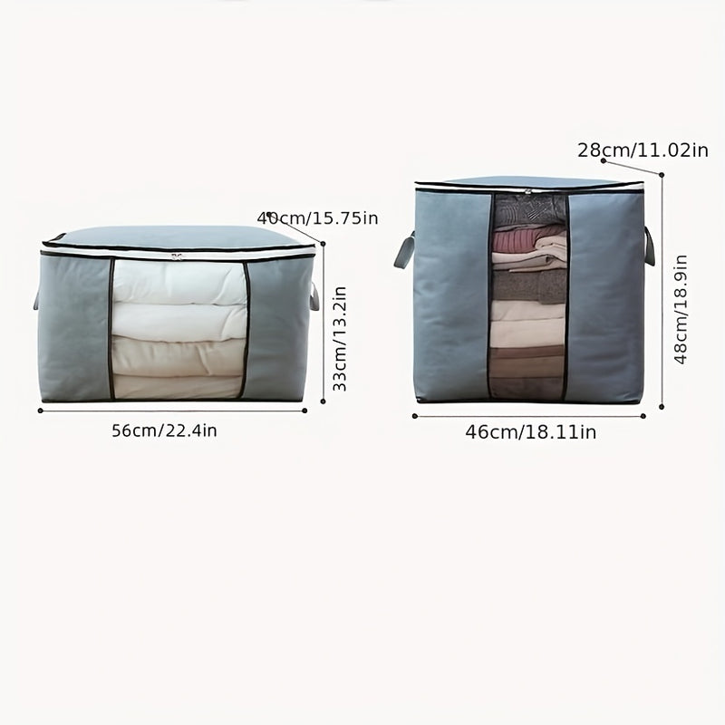 Organiza tu hogar con esta bolsa de almacenamiento de ropa de gran capacidad - ¡Asa reforzada, tela gruesa y cremallera resistente! Accesorios de dormitorio Almacenamiento debajo de la cama