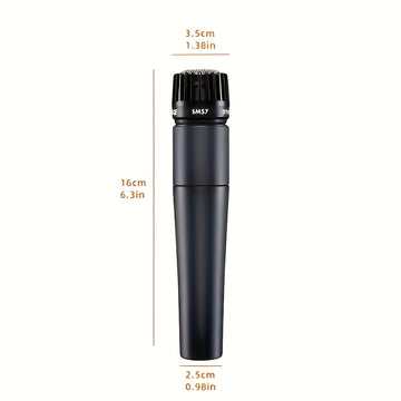 Micrófono dinámico SM57 para instrumentos - Micrófono inalámbrico profesional de mano para escenario, karaoke y grabación vocal, con enchufe de 6,35 mm, negro con accesorios (no necesita batería), micrófono de escenario | Micrófono profesional | Micrófon