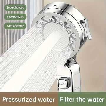 Cabeza de ducha de pared moderna de 25 patrones, sin electricidad, mano de ducha de alta presión para baño, ducha de agua caliente para hogar, grifo de baño de lluvia, 1 pieza