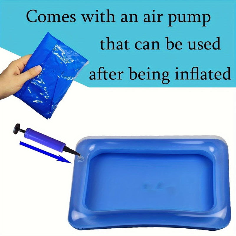 1/2 piezas, baño de pies inflable cuadrado, baño de pies portátil, escalera de entrada al estanque, kit de limpieza y pedicura para estanques.