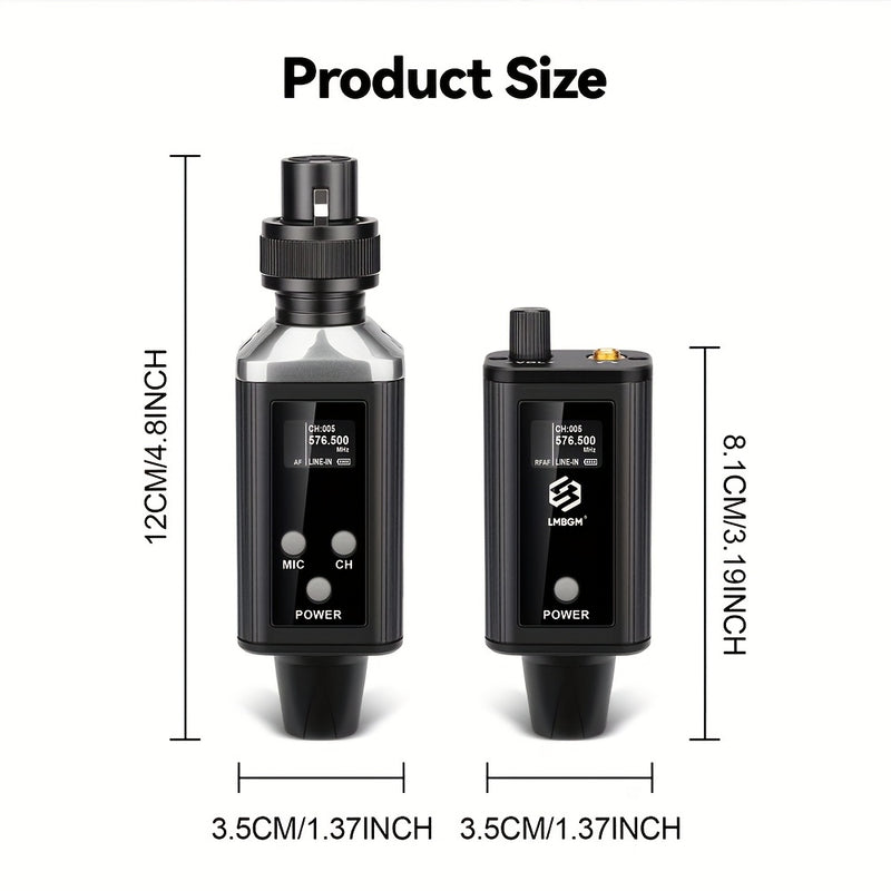 Sistema de monitoreo inalámbrico LMBGM con auriculares recargables por USB, rango de recepción de 3,0 metros, respuesta de frecuencia de 3,0 Hz a 20 kHz, diseño compacto para escenario, estudio, iglesia, karaoke y uso de actuación, auriculares inalámbric