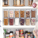 Juego de 6 contenedores de almacenamiento de alimentos herméticos, plástico libre de BPA, 54oz/1.5qt/1.6L, organizadores de cocina multifuncionales para azúcar, harina, pasta, maní, seguros para lavavajillas, incluye etiquetas y marcador