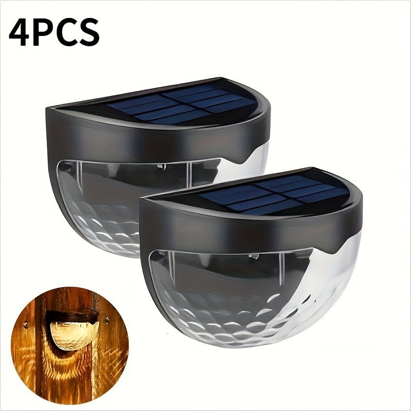 Juego de 4 luces solares para pared, luces LED exteriores para iluminación, material ABS, energía solar con batería de níquel, voltaje de operación ≤36V, para jardín, patio, balcón y escalones
