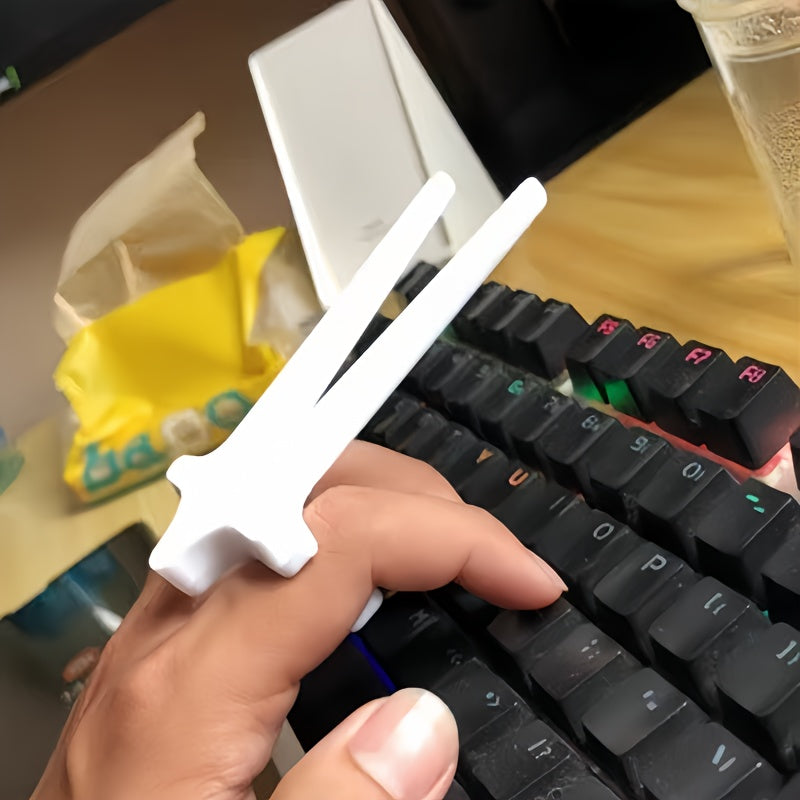 Un gran compañero para bocadillos, diseño en forma de U, manos no se ensucian durante el juego, diseñado para personas perezosas, pinza para dedos, fácil de recoger
