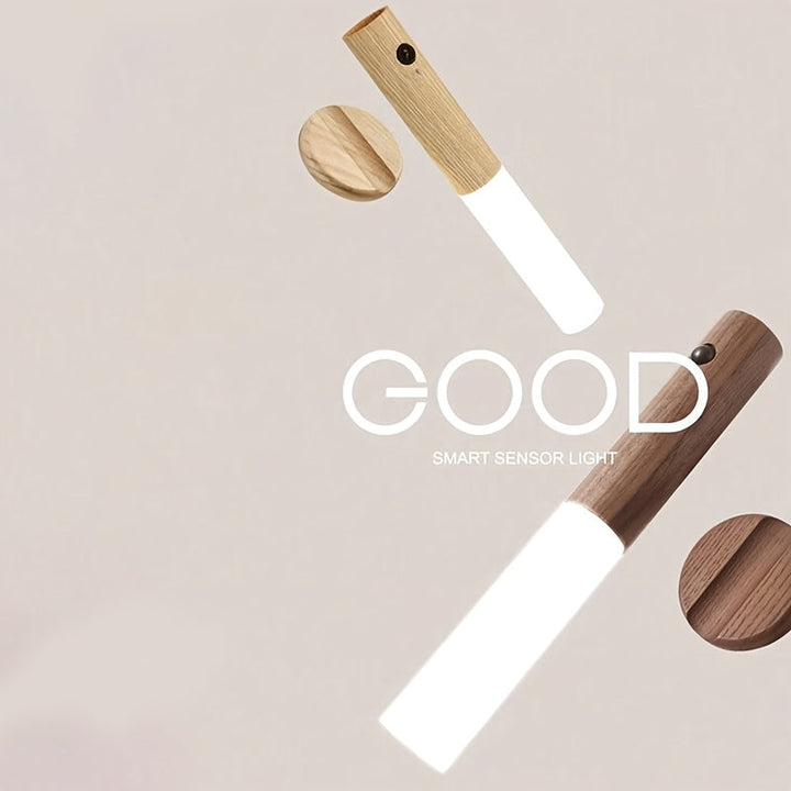 Juego de 2 luces de noche con sensor de movimiento inteligente, LED recargable, utilizable para colgar o portátil. Adecuado para pasillo, armario y iluminación de pared, equipado con alimentación USB, encendido y apagado automático, ideal para luces de p