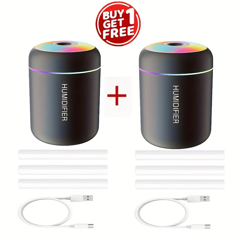 Humidificador Portátil de 2 Piezas con Alimentación USB, Funcionamiento Silencioso, Hermosa Decoración para Habitaciones, Ideal para Oficina, Hogar y Viajes al Aire Libre