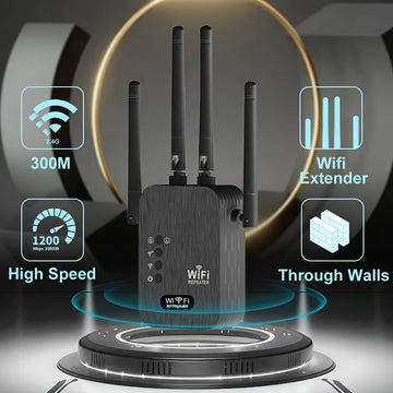 Amplificador de Señal WiFi para Hogar, Extensor WiFi con Alcance Largo hasta 12880 Pies Cuadrados y 105 Dispositivos, Repetidor WiFi con Puerto Ethernet, Amplificador de Internet