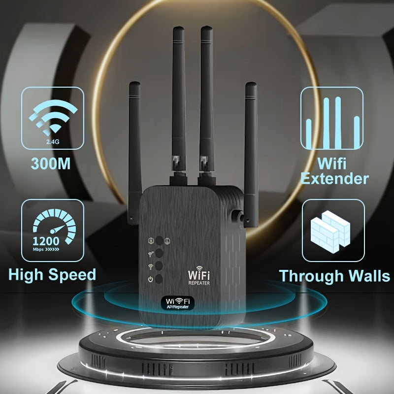Amplificador de Señal WiFi para Hogar, Extensor WiFi con Alcance Largo hasta 12880 Pies Cuadrados y 105 Dispositivos, Repetidor WiFi con Puerto Ethernet, Amplificador de Internet