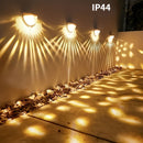 Juego de 4 luces solares para pared, luces LED exteriores para iluminación, material ABS, energía solar con batería de níquel, voltaje de operación ≤36V, para jardín, patio, balcón y escalones