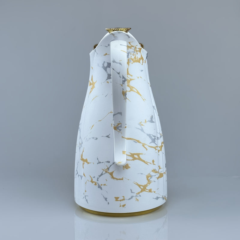 33.83 oz, Patrón de Mármol, Dorado Oscuro, Forro Premium, Vidrio de Borosilicato, Aislamiento al Vacío para Bebidas Calientes y Frías - Mantiene los Líquidos Cálidos o Fríos hasta por 24 Horas