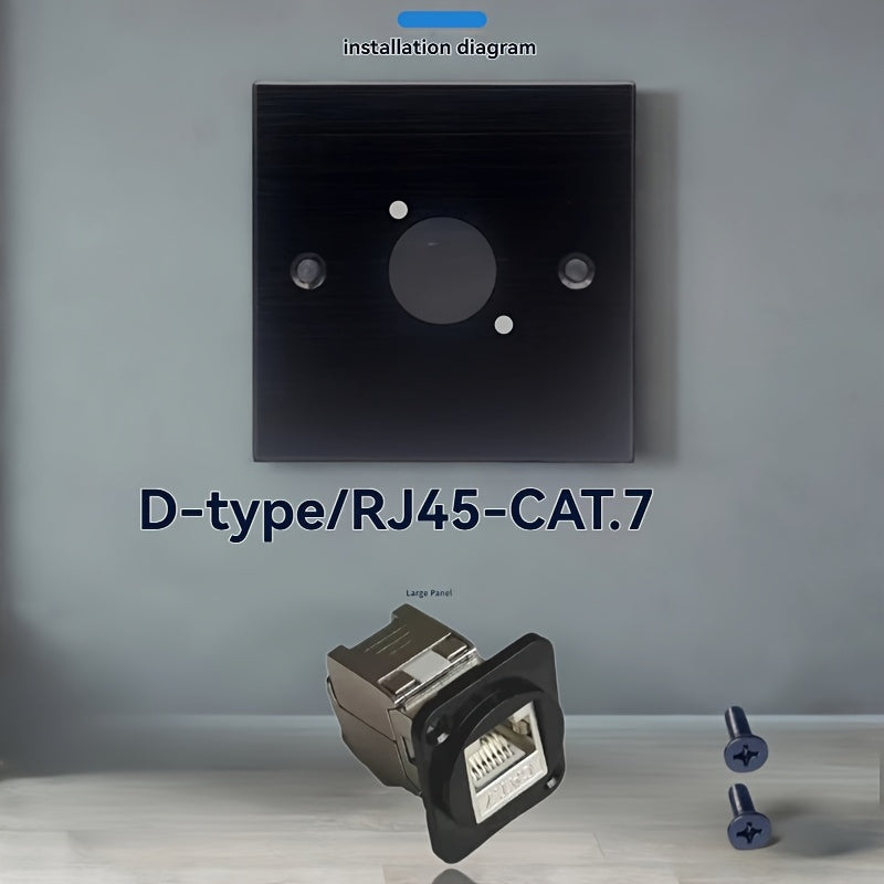 Adaptador Ethernet Tipo D RJ45 CAT7 - Blindado con Tornillos Metálicos, Carcasa de Metal Duradera, Alta Velocidad 10 Gbps, Compatible con Amazon Alexa y Dispositivos Inteligentes para el Hogar, No Requiere Energía