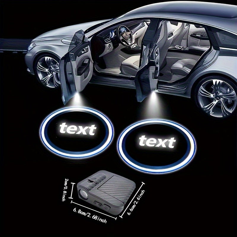 [Essencial para el coche] Luces de bienvenida para puertas de coche LED univer con proyección de logotipo de estilo OEM - Instalación fácil, alimentadas por batería, se adapta a la mayoría de los vehículos, diseño azul y blanco, placa de umbral iluminada