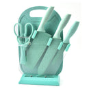 Set de 5 piezas de Cuchillos Con Base y Tabla
