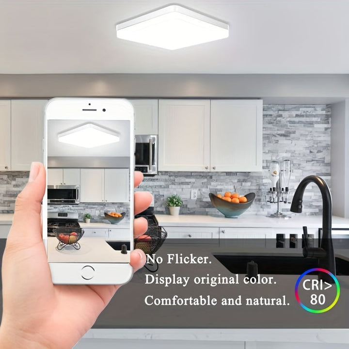 1pc Luz de Techo LED, 36W 3240lm 4000K 22.86cm Iluminación Empotrada Cuadrada para Cocina, Dormitorio, Sala, Armario, Blanco Neutro