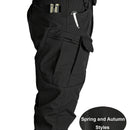 Pantalones Tácticos para Hombre - Múltiples Bolsillos de Utilidad (Correa en la Pierna/Bolsillos Laterales), Tejido Suave y Elástico, Diseño Sin Cinturón para Exteriores, Senderismo, Camping, Trabajo - Pantalones Todo en Uno, Equipo Táctico de Campamento
