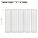 5 piezas de Bolsas de Sellado al Vacío de 3m de Longitud, Material PE+PA, Longitud Personalizable para Conservación de Alimentos, Cocina Sous Vide y Almacenamiento en Gran Cantidad, Rango de Temperatura -4°F a 230°F, Uso Único, Sellador al Vacío de Alime