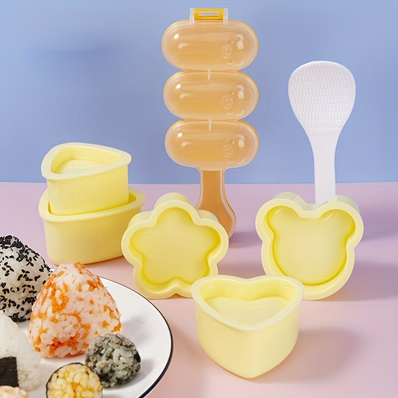 Kit de 7 Piezas para Hacer Sushi - Forma Fácil y Divertida de Preparar Sushi en Casa - Moldeadores de Arroz Perfectos para Principiantes, Ideal para Almuerzos y Snacks