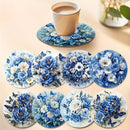 8 Piezas de Posavasos de Madera con Tema Floral, Resistentes al Calor, Decorativos para Café y Té, Ideales para Hogar o Restaurante, Regalo Perfecto para Padres y Amigos
