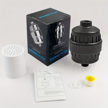 20X Filtro de ducha de alta salida, para agua dura, eliminación de cloro y fluoruro, suavizador de agua de ducha universal de varios estados reduce la sequedad y picazón de la piel, cuero cabelludo y eccema, nickeled cepillado