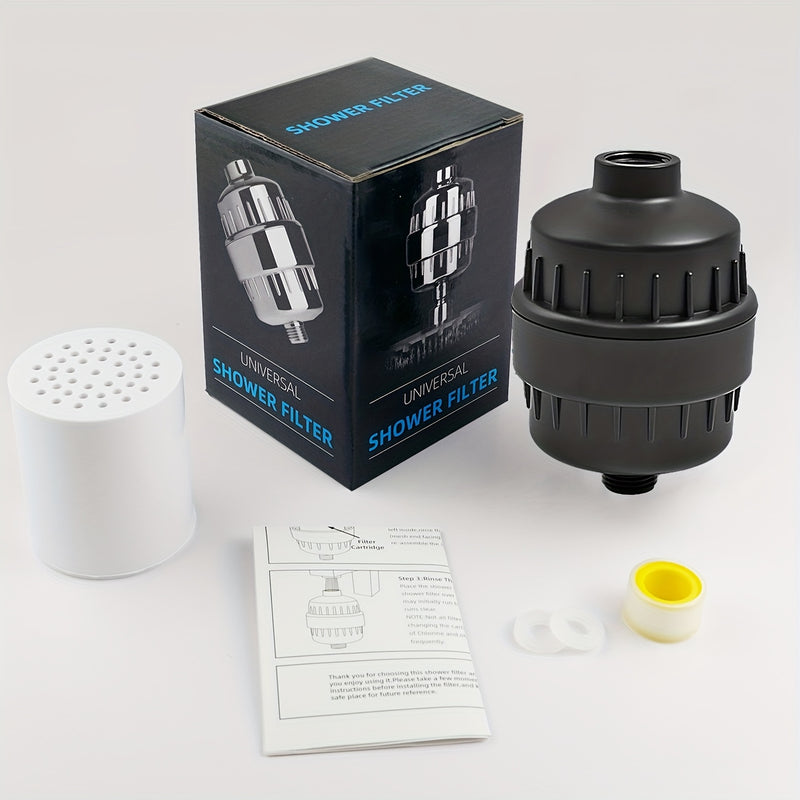 20X Filtro de ducha de alta salida, para agua dura, eliminación de cloro y fluoruro, suavizador de agua de ducha universal de varios estados reduce la sequedad y picazón de la piel, cuero cabelludo y eccema, nickeled cepillado