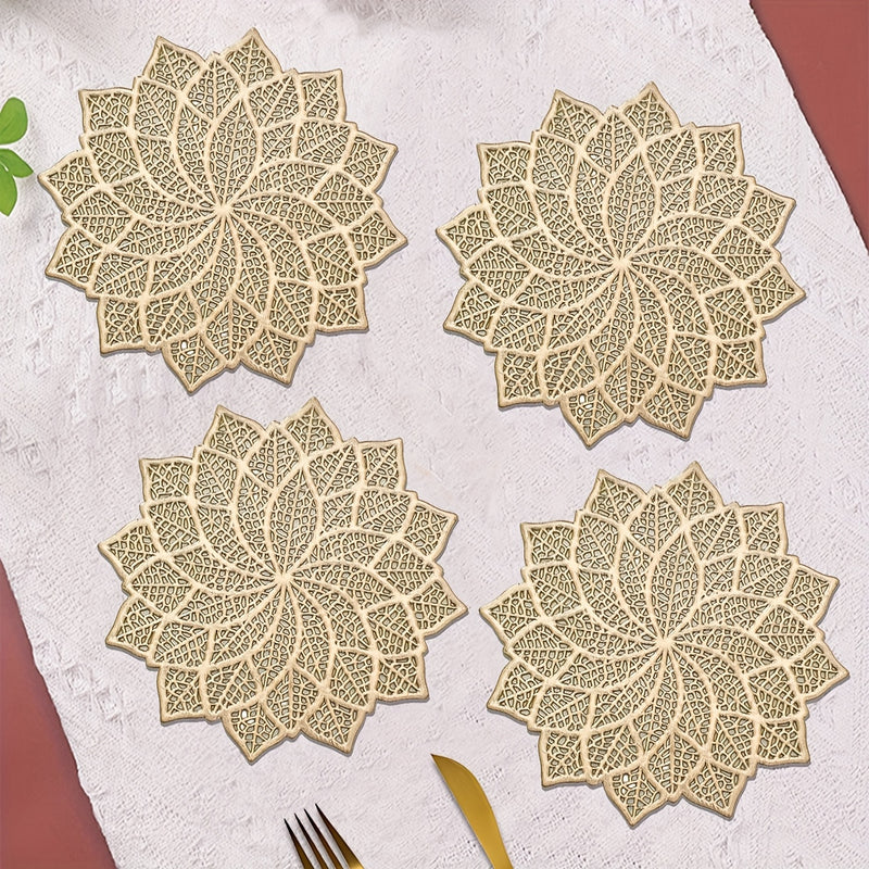 6pcs, Posavasos de Hoja del Árbol de la Riqueza, Tapete Aislante para Decoración de Mesa de Comedor en Casa