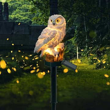 Luces solares para parque de animales, luces navideñas para patio de animales, luces decorativas para césped de búho | Eficiencia energética, plástico + iluminación LED + 4 estaciones, tema de animales para patio
