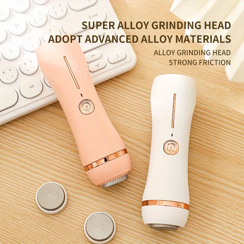Limpiador Eléctrico Profesional de Pies - Exfoliante y Removedor USB con Luz Rápida Beige, Diseño Inalámbrico para Talones Suaves, Dedos y Pies - Herramienta de Cuidado para el Hogar y Viajes, Batería de Litio - Ideal para Pedicuras, Manicuras y Cuidado