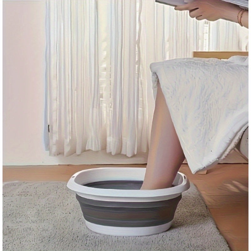 Tina plegable para pies, portátil para viajes y uso en el hogar, cubeta de plástico resistente sin electricidad, diseño ahorrador de espacio para cuidado relajante de pies, lavado y baño, remojo de pies, tina compacta para remojar, fácil almacenamiento,
