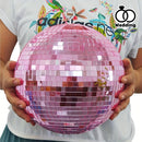 Esfera de Discoteca Espejo - Bola de discoteca rosa con cuerda para colgar, adecuada para fiestas grandes, cumpleaños y diseños de bodas, muy adecuada para clubes de DJ, decoración del hogar y escenarios en vivo con anillo para colgar, fácil instalación,